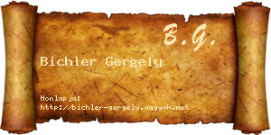 Bichler Gergely névjegykártya